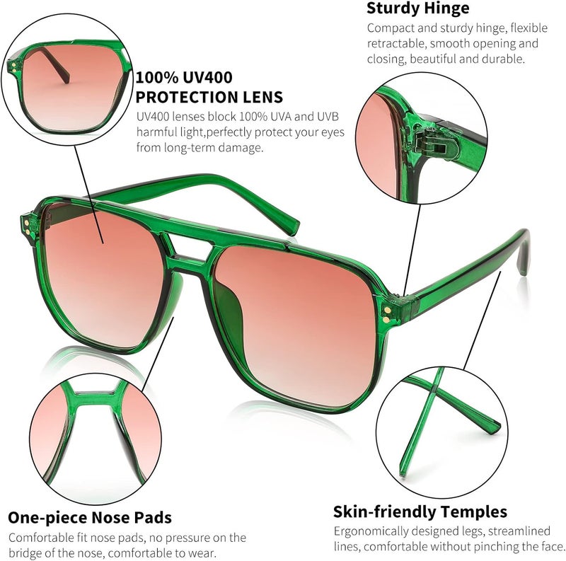 FEISEDY Retro Square Aviator Sunglasses Women Men 70s Vintage Trendy Plastic Frame Sun Glasses B2835 - Image 5